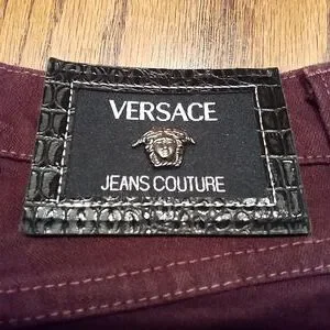 Versace Jeans In Burgundy.BD-8788889WNP. Versace Versus Rosso Five Pocket Jeans Burgundy | ONU main image 2